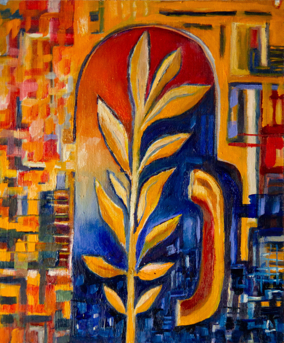 Golden leaves in alcove