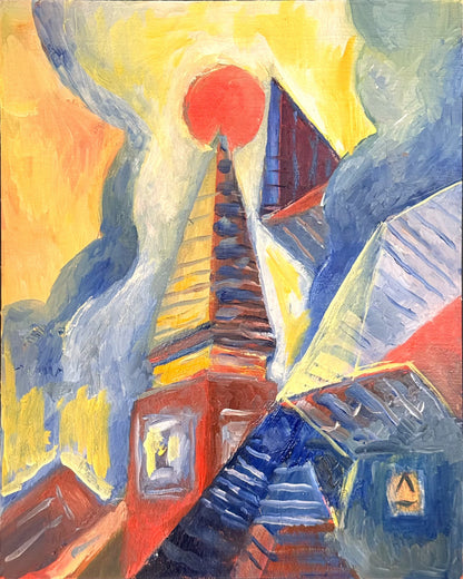 Red Sun and Tower